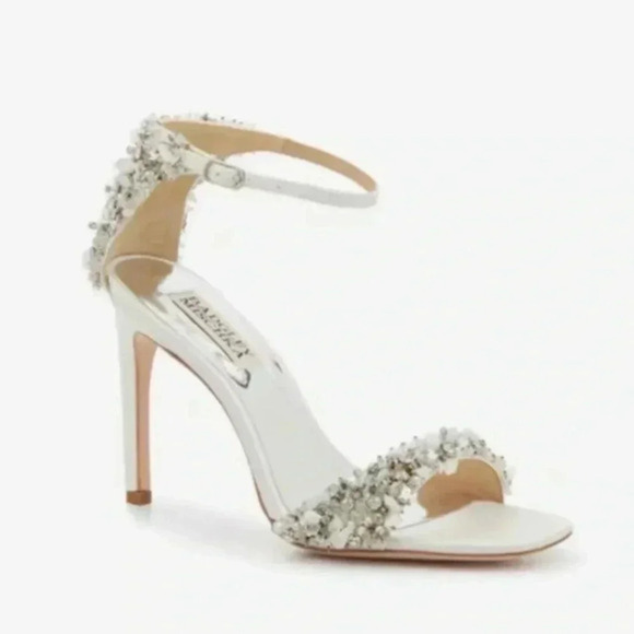 Badgley Mischka Shoes - Badgley Mischka White embellished Sandal
